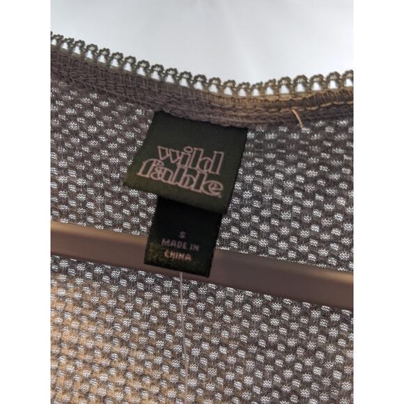 Wild Fable Bodysuit Waffle Tank Heather Gray S Snap Scallop Accent Casual Layer - Picture 4 of 7